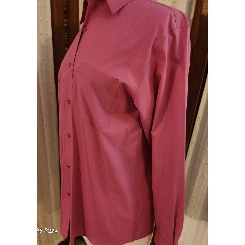 U5 Foxcroft dark pink classic button-up casual/dress shirt women's sz 8 - Picture 5 of 11
